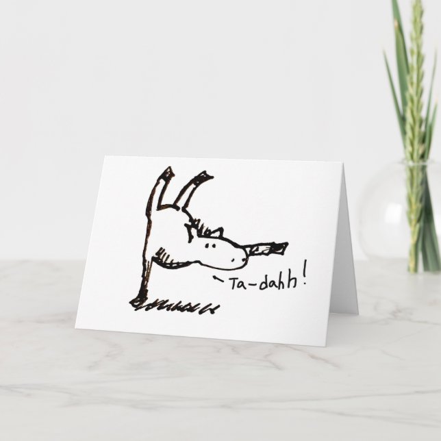 Funny Cartoon Horse Ta Dah! Congratulations Card Karte (Vorderseite)