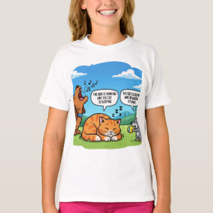 Funny Cartoon Hund, Katze und Maus T-Shirt