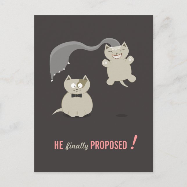 Funny Cartoon Katzen Save the Date Postkarte (Vorderseite)
