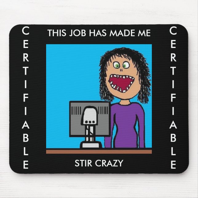 Funny Cartoon Klerikaler Büro Humor Mousepad (Vorne)