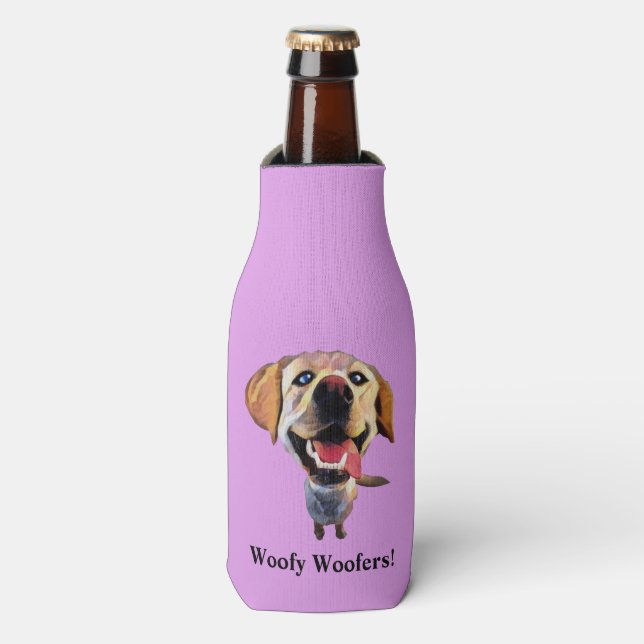 Funny Cartoon Labrador Retriever Flasche Cooler Flaschenkühler (Flaschenvorderseite)