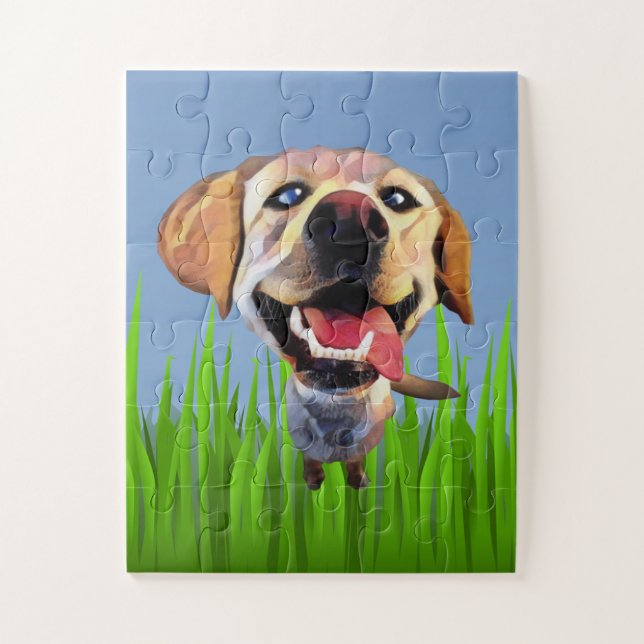 Funny Cartoon Labrador Retriever Puzzle für Kinder (Vertikal)