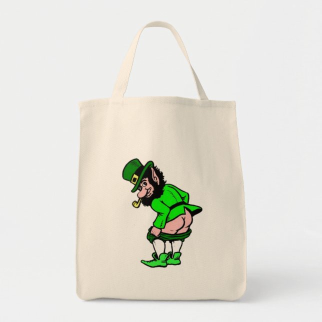 Funny Cartoon Leprechaun Bag Tragetasche (Vorne)
