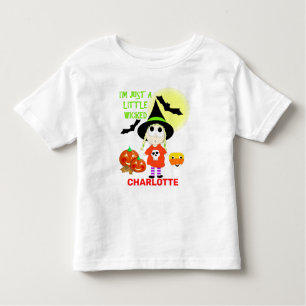 Funny Cartoon Little Wicked Witween Halloween Kleinkind T-shirt