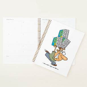 Funny Cartoon Man Panik kaufen Toilettenpapier Planer