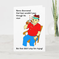 Funny Cartoon Man Visor Beer Geburtstag