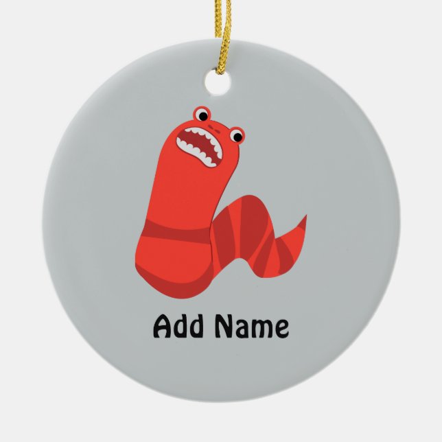 Funny Cartoon Mongolian Death Worm Keramik Ornament (Vorne)