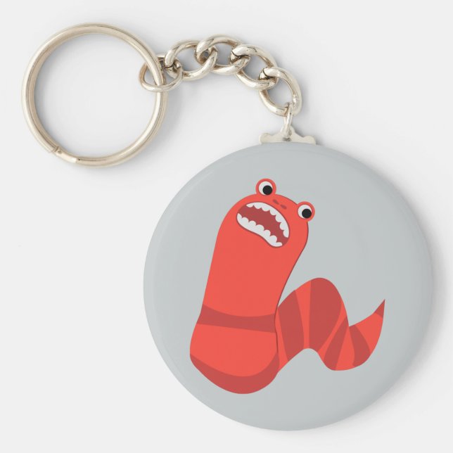 Funny Cartoon Mongolian Death Worm Schlüsselanhänger (Vorne)