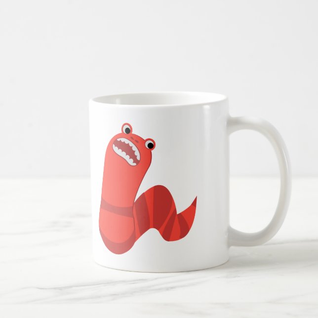 Funny Cartoon Mongolian Death Worm Tasse (Rechts)