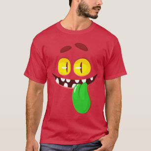 Funny Cartoon Monster Face Shooting Zunge T-Shirt
