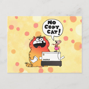 Funny Cartoon Mouse   Funny Mouse and Cat Postkarte