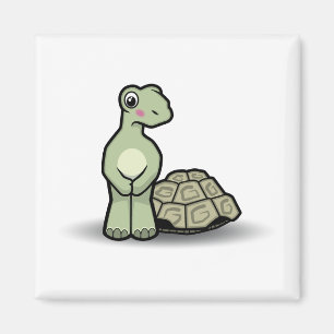 Funny Cartoon Muschel-less Tortoise Magnet