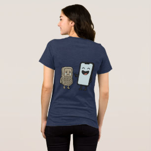 Funny Cartoon _ New Smartphone vs Old Phone Tri-Blend Shirt