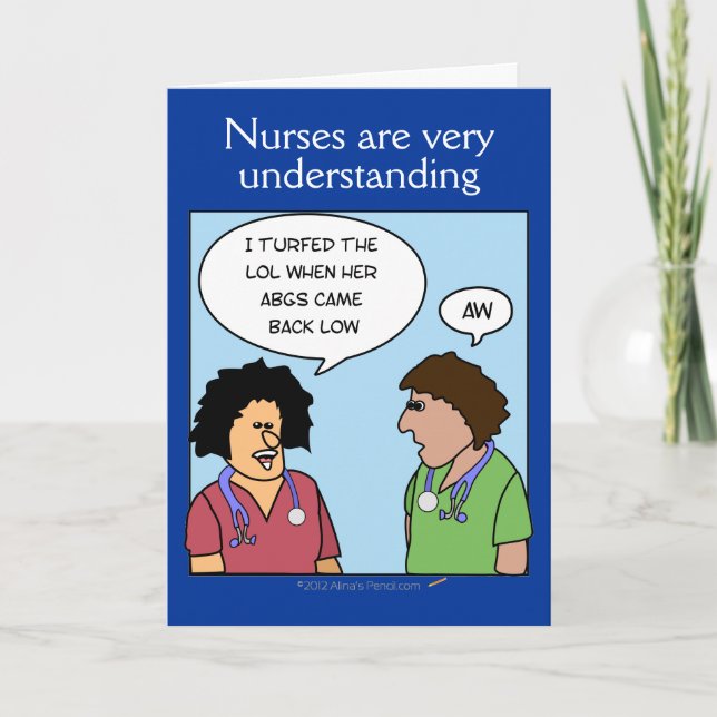 Funny Cartoon Nurses versteht die Krankenwoche Karte (Vorderseite)