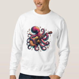 Funny Cartoon Octopus Gitarre spielen Sweatshirt