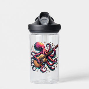 Funny Cartoon Octopus Gitarre spielen Trinkflasche