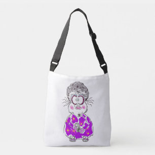 FUNNY CARTOON OLD LADY MARGARET SOLLTE TOTE BAG TRAGETASCHEN MIT LANGEN TRÄGERN