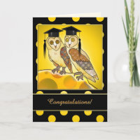 Funny Cartoon Owl Abschluss Glückwunschkarte