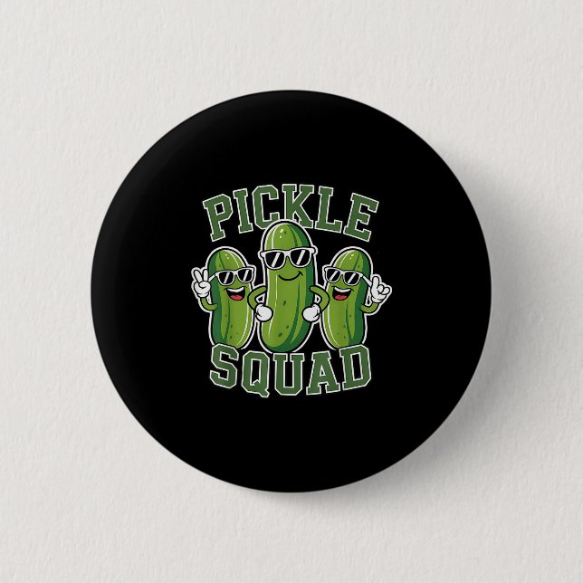 Funny Cartoon Pickles Lover Dill Doe Joke Food Pub Button (Vorderseite)