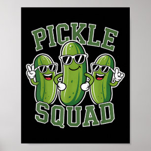 Funny Cartoon Pickles Lover Dill Doe Joke Food Pub Poster