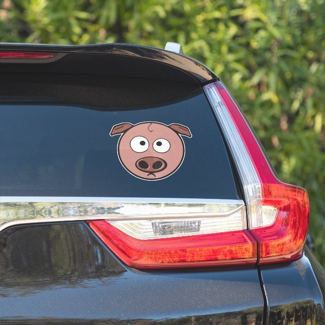 Funny Cartoon Pig Aufkleber (Auto Seite)
