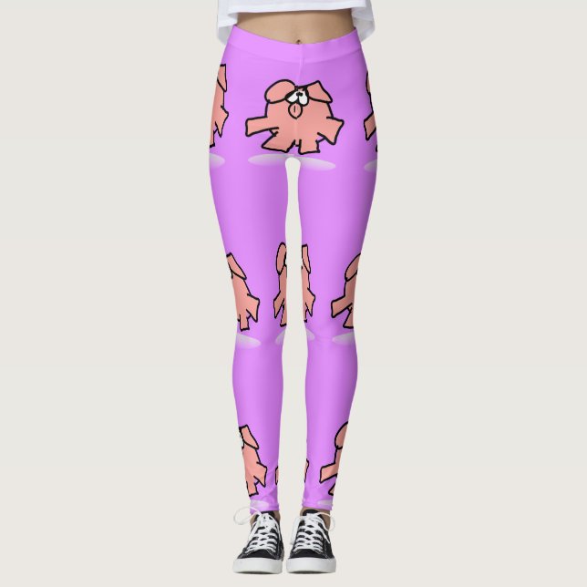 Funny Cartoon Pig Jahr Weibchen wählen Leggings (Vorderseite)