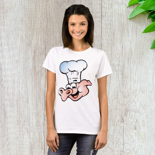 Funny Cartoon Pig Koch mit Hut T-Shirt