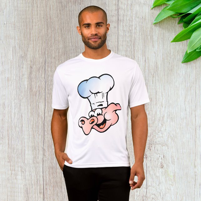 Funny Cartoon Pig Koch mit Hut T-Shirt (Von Creator hochgeladen)