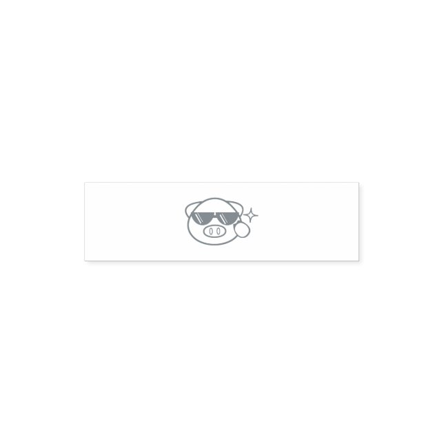 Funny Cartoon Pig Permastempel (Design)