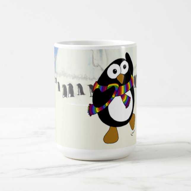 Funny Cartoon Pinguin tanzen. Tasse (Mittel)