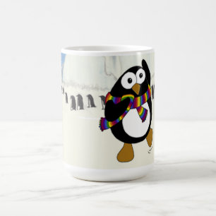 Funny Cartoon Pinguin tanzen. Tasse