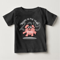 Funny Cartoon Pink Pig 2019 Personalisiert Baby T-