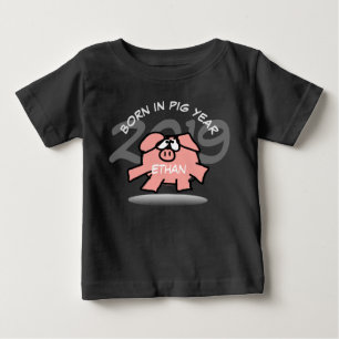 Funny Cartoon Pink Pig 2019 Personalisiert Baby T- T-shirt