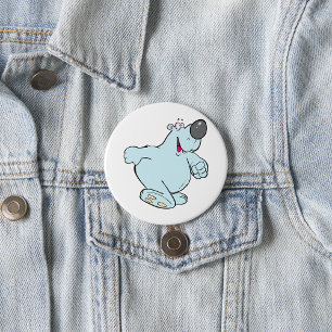 Funny Cartoon Polar Bär Niedlich Blauer Charakter Button