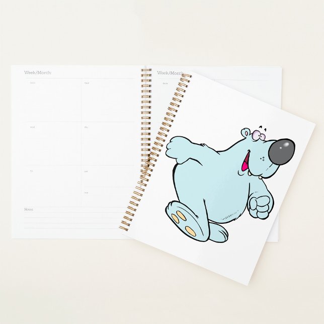 Funny Cartoon Polar Bär Niedlich Blauer Charakter Planer (Von Creator hochgeladen)