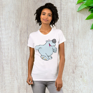 Funny Cartoon Polar Bär Niedlich Blauer Charakter T-Shirt