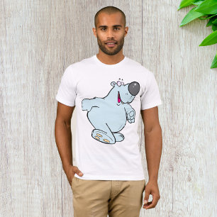 Funny Cartoon Polar Bär Niedlich Blauer Charakter T-Shirt