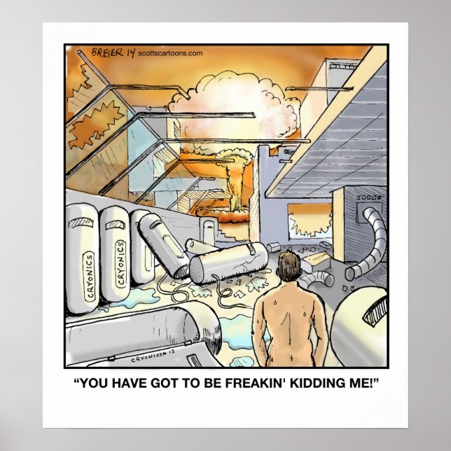 Funny Cartoon Poster - Cryonics (Vorne)