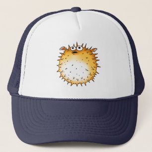 Funny Cartoon Puffer Fish Design Truckerkappe
