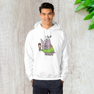 Funny Cartoon Rhino Eating Ice Süße Tier Hoodie