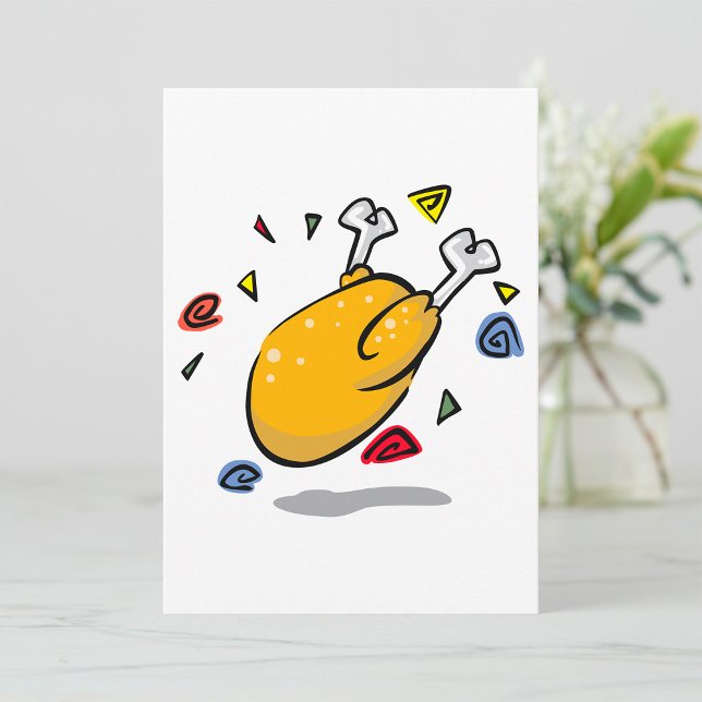 Funny Cartoon Roast Chicken Falling Einladung (Von Creator hochgeladen)