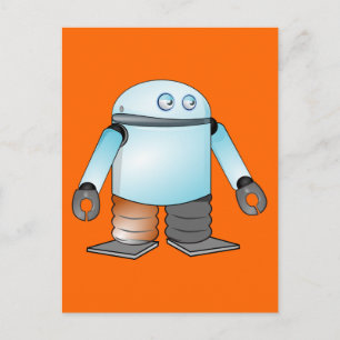 Funny Cartoon Robot Postkarte