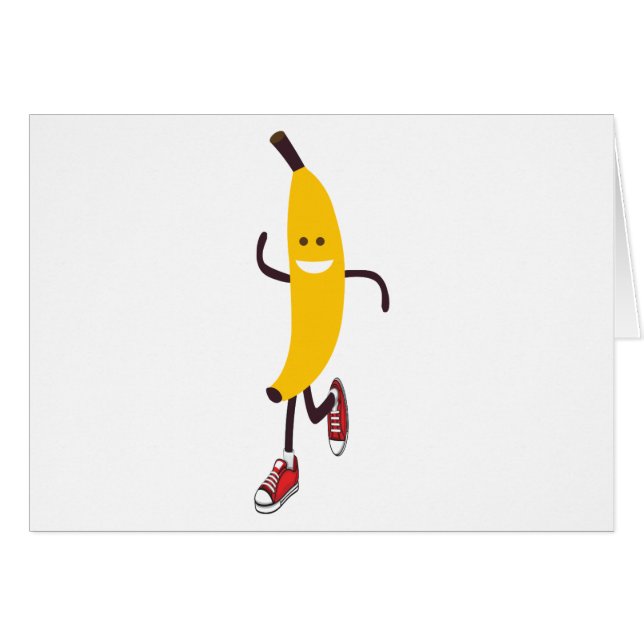 Funny Cartoon Running Banana (Vorderseite (Horizontal))