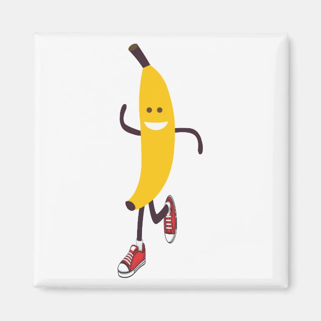 Funny Cartoon Running Banana Magnet (Vorne)
