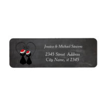 Funny Cartoon Santa Cat Pärchenchalkboard