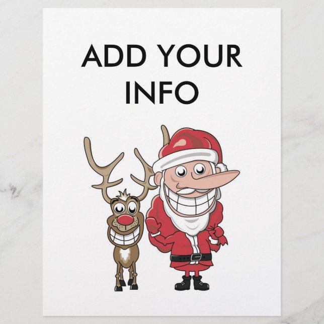 Funny Cartoon Santa und Rudolph (Vorderseite)