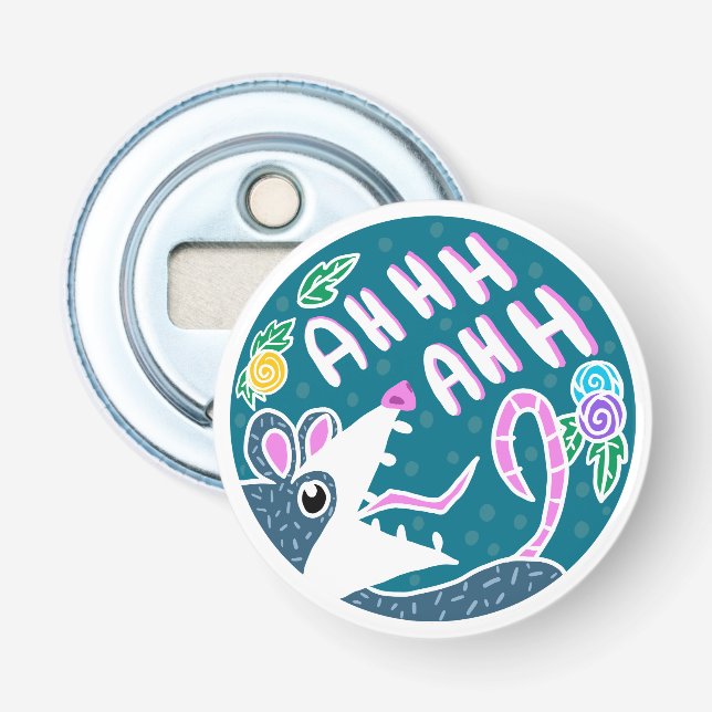 Funny Cartoon schreiend Possum Flaschenöffner (Vorderseite)