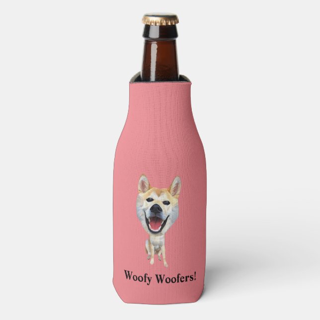 Funny Cartoon Shiba Inu Flasche Cooler Flaschenkühler (Flaschenvorderseite)