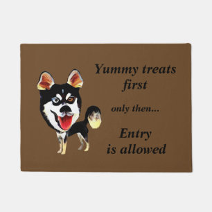 Funny Cartoon Siberian Husky Doormat Fußmatte
