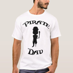 Funny Cartoon Silhouette Pirate Vater T-Shirt